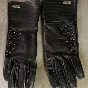 Harley Davidson leather gloves , size small .